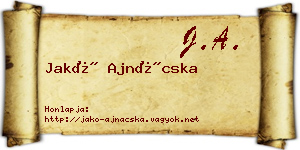 Jakó Ajnácska névjegykártya